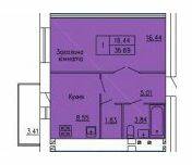 1-комнатная 36.69 м² в ЖК на ул. Гагарина, 1 от 9 000 грн/м², г. Каменец-Подольский