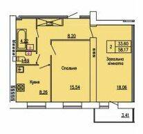 2-комнатная 58.17 м² в ЖК на ул. Гагарина, 1 от 10 000 грн/м², г. Каменец-Подольский