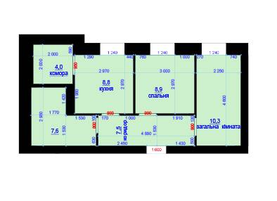 2-комнатная 47.1 м² в ЖК Княжий от 8 650 грн/м², г. Любомль