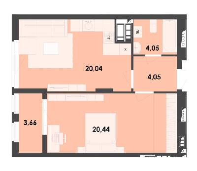 1-комнатная 52.24 м² в ЖК River City от 16 400 грн/м², Житомир