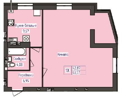 1-комнатная 63.57 м² в ЖК Польский бульвар от 14 500 грн/м², Житомир