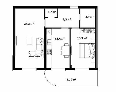 2-кімнатна 73 м² в ЖК Dream City від 34 700 грн/м², Ужгород