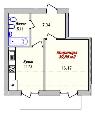 1-кімнатна 39.55 м² в ЖК ECOtown від 21 700 грн/м², Ужгород