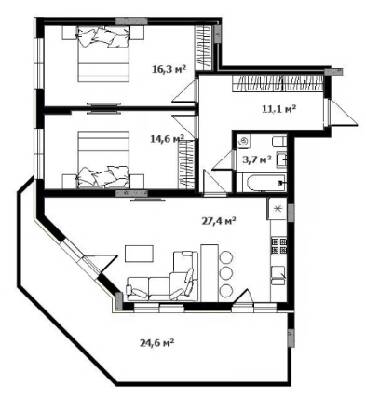2-кімнатна 79 м² в ЖК Green Land від 34 100 грн/м², Ужгород