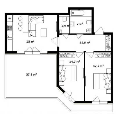 2-кімнатна 86.5 м² в ЖК Green Land від 30 350 грн/м², Ужгород