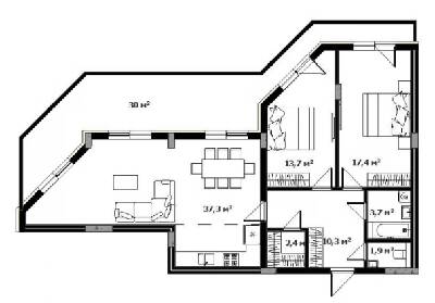 2-кімнатна 95.7 м² в ЖК Green Land від 34 100 грн/м², Ужгород