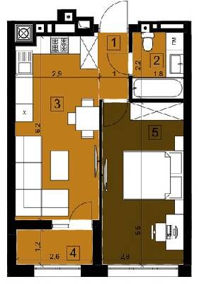 1-кімнатна 41.52 м² в ЖК Парус Riverside від 16 400 грн/м², Ужгород