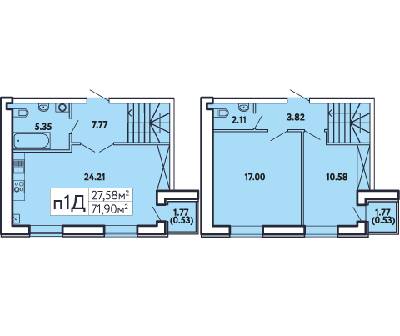 Дворівнева 71.9 м² в ЖК Comfort City від 25 000 грн/м², Запоріжжя