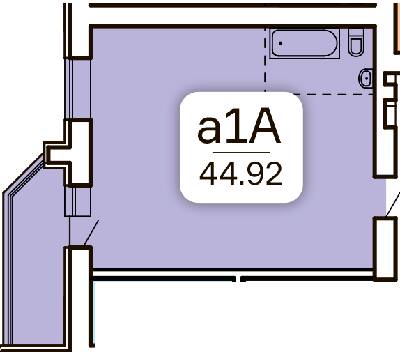 Вільне планування 44.92 м² в ЖК Kvartal від 37 000 грн/м², Запоріжжя