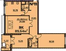 3-кімнатна 89.64 м² в ЖК Бородіно від 21 900 грн/м², Запоріжжя