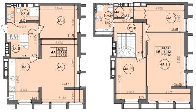 Дворівнева 121.92 м² в ЖК Panorama від 14 000 грн/м², Луцьк