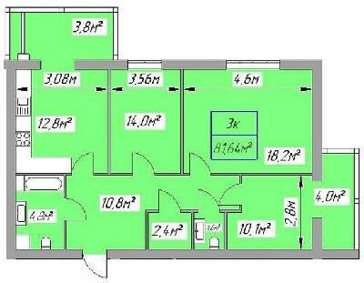 3-кімнатна 81.64 м² в ЖК Паркове містечко від 15 100 грн/м², Івано-Франківськ