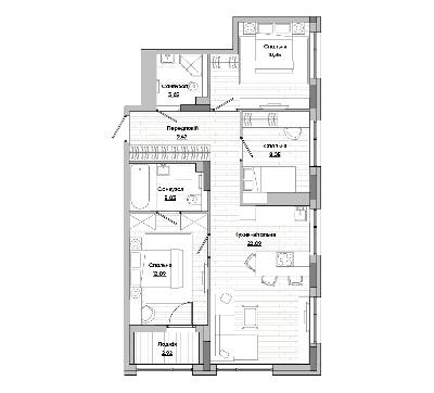 3-комнатная 74.15 м² в ЖК Lucky Land от 36 904 грн/м², Киев