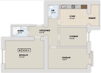 3-кімнатна 92 м² в ЖК Містечко Козацьке від 13 800 грн/м², Івано-Франківськ