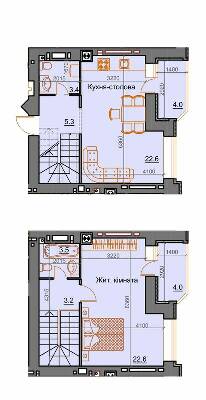 Двухуровневая 68.6 м² в ЖК Курортный от 15 250 грн/м², Николаев