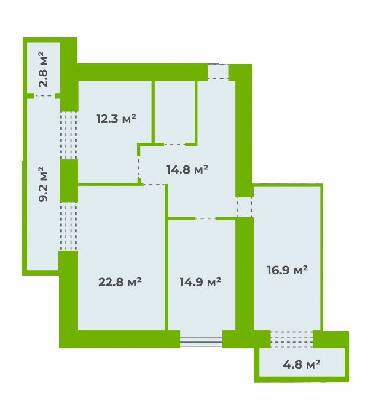3-комнатная 103.9 м² в ЖК Центральный от 17 850 грн/м², Николаев