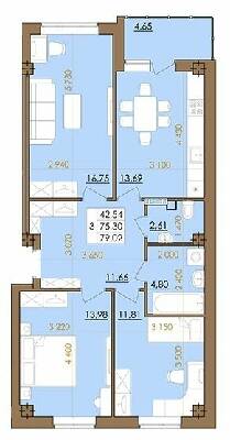 3-комнатная 79.02 м² в ЖК Европейский квартал от 16 000 грн/м², Полтава