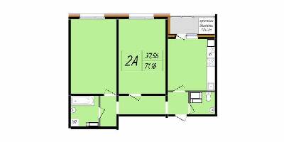 2-кімнатна 71.18 м² в ЖК Затишний від 16 800 грн/м², Полтава