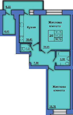 Двухкомнатные в ЖК на ул. Степного Фронта, 20
