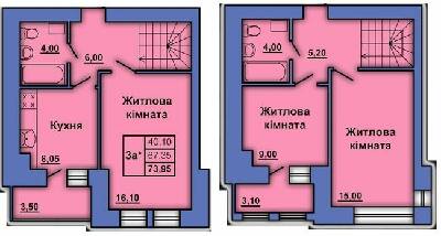Двухуровневые в ЖК на ул. Степного Фронта, 20