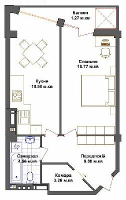 1-кімнатна 55.46 м² в ЖК Щастя від 16 500 грн/м², Тернопіль