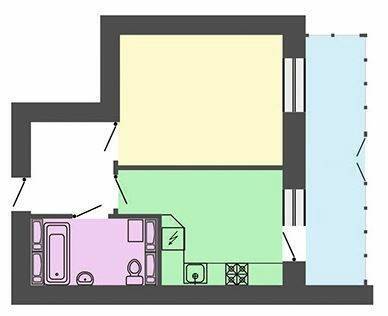 1-комнатная 49.45 м² в ЖК Жемчужина Днепра на Героев от 17 750 грн/м², Черкассы