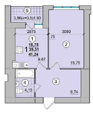 1-комнатная 41.24 м² в ЖК на Масанах от 12 900 грн/м², Чернигов