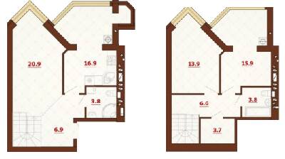 Дворівнева 92.4 м² в ЖК Софія Резіденс від 35 000 грн/м², с. Софіївська Борщагівка