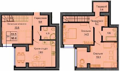 Дворівнева 98.6 м² в ЖК Софія Резіденс від 29 000 грн/м², с. Софіївська Борщагівка