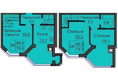 Дворівнева 79.2 м² в ЖК Софія Резіденс від 35 000 грн/м², с. Софіївська Борщагівка