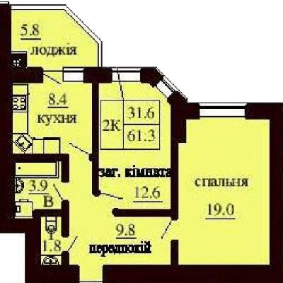 2-комнатная 61.3 м² в ЖК София Сити от 26 000 грн/м², с. Софиевская Борщаговка