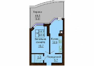 1-комнатная 43.6 м² в ЖК София Сити от 28 000 грн/м², с. Софиевская Борщаговка