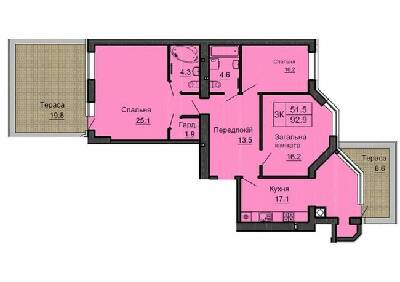 3-комнатная 92.9 м² в ЖК София Сити от 32 000 грн/м², с. Софиевская Борщаговка