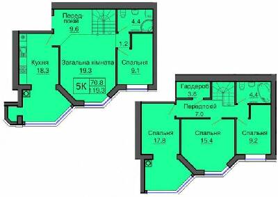 Двухуровневая 119.3 м² в ЖК София Сити от 24 000 грн/м², с. Софиевская Борщаговка