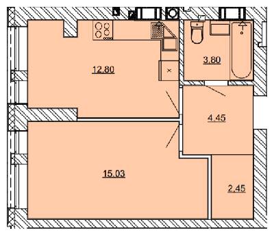 1-кімнатна 38.53 м² в ЖК Найкращий квартал від 29 450 грн/м², м. Ірпінь