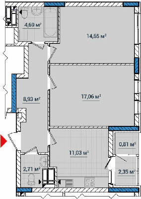 2-кімнатна 62.23 м² в ЖК Причал 8 від 25 350 грн/м², Київ