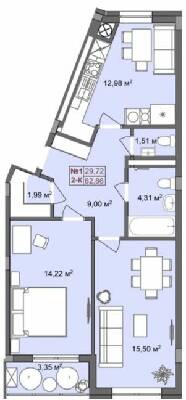 2-комнатная 62.86 м² в ЖК RedWood от 23 750 грн/м², пгт Брюховичи