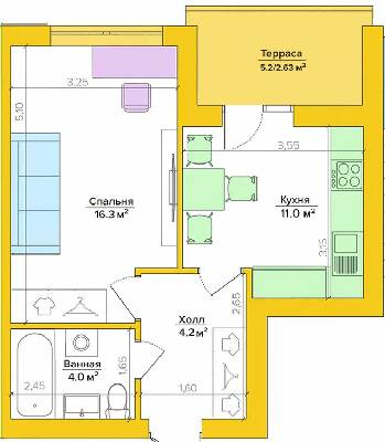 1-кімнатна 38.1 м² в ЖК Vesna від 21 350 грн/м², Запоріжжя