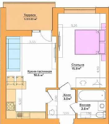 1-кімнатна 43.9 м² в ЖК Vesna від 21 350 грн/м², Запоріжжя