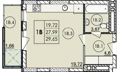 1-комнатная 29.65 м² в ЖК Дом на Янгеля от 24 500 грн/м², Винница