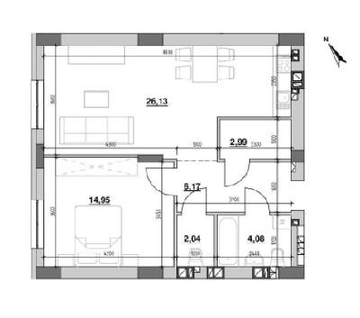 1-кімнатна 56.09 м² в ЖК Ріел Сіті від 25 571 грн/м², Львів