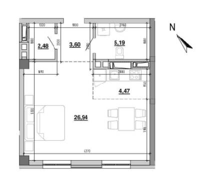 1-комнатная 42.69 м² в ЖК Містечко Підзамче от 24 844 грн/м², Львов