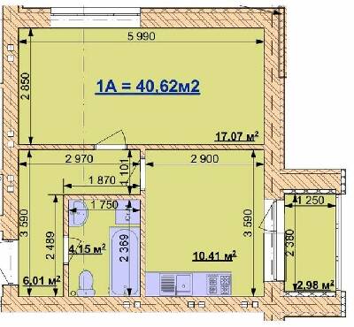 1-кімнатна 40.62 м² в ЖК Grand Comfort від 15 000 грн/м², с. Михайлівка-Рубежівка