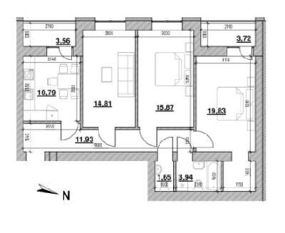 3-кімнатна 85.66 м² в ЖК Шенген від 23 700 грн/м², Львів