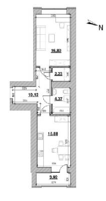 1-кімнатна 53.32 м² в ЖК Шенген від 22 903 грн/м², Львів