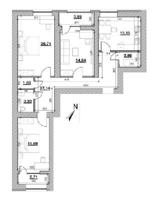 3-кімнатна 95.98 м² в ЖК Шенген від 24 094 грн/м², Львів