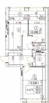 2-кімнатна 62.19 м² в ЖК Новатор від 29 950 грн/м², м. Ірпінь
