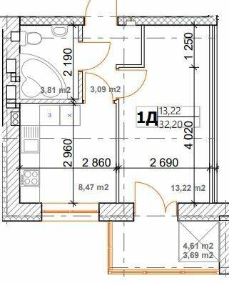 1-комнатная 32.2 м² в ЖК Семейный от 14 500 грн/м², пгт Дымер