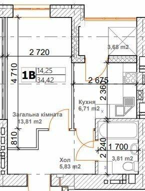 1-комнатная 34.42 м² в ЖК Семейный от 14 500 грн/м², пгт Дымер