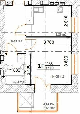 1-комнатная 37.09 м² в ЖК Семейный от 14 500 грн/м², пгт Дымер